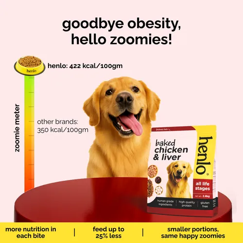Henlo Baked Chicken & Liver Adult and Puppy Dog Dry Food | 100% human grade ingredients