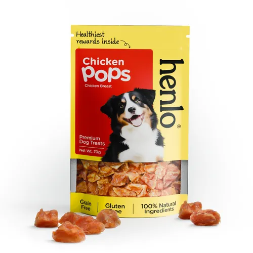 Combo Natural Remedies Shine Me Up Hair Serum & Henlo Chicken Pops High Protein Treats Dog Combo