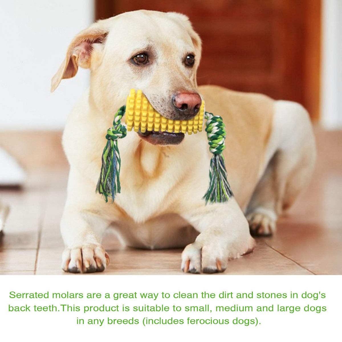 LOVEQI Dog Chew Toys, Puppy Toothbrush Clean Teeth Interactive Corn Toys, Dog Toys Aggressive Chewers Small Meduium Large Breed