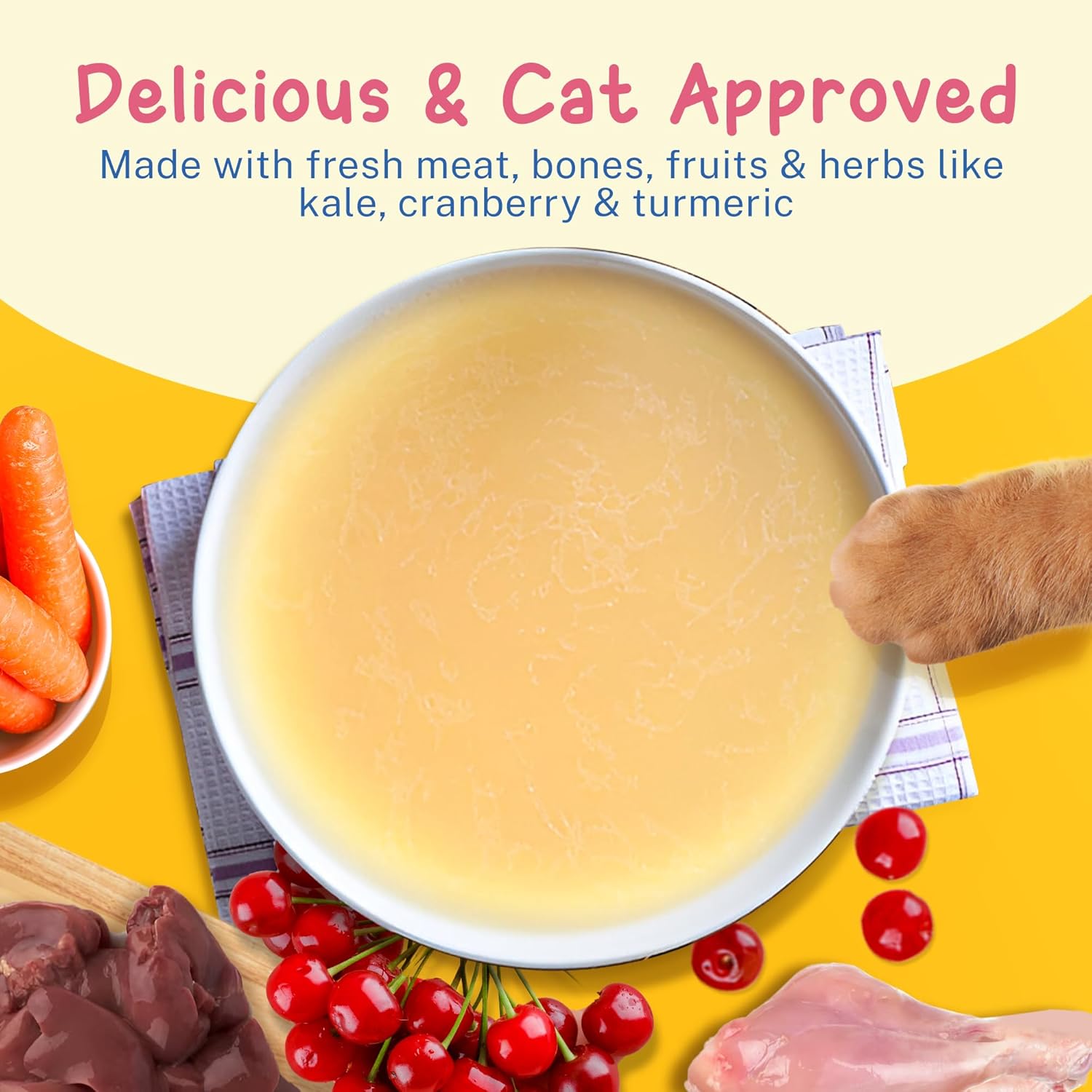 Smylo Summer Cooler, Hydration Rich Chicken Bone Broth for Cats (100ml x 3 Packs) | Rich in Collagen for Bones & Joints Health